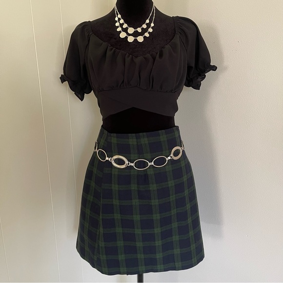 Vintage 90s plaid mini skirt size 5 - Picture 1 of 6